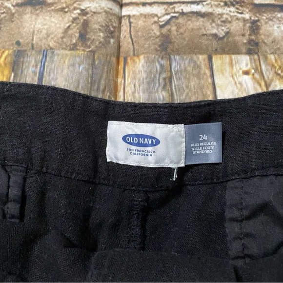 Old Navy Black Linen Blend Mid Rise Shorts - Picture 4 of 5